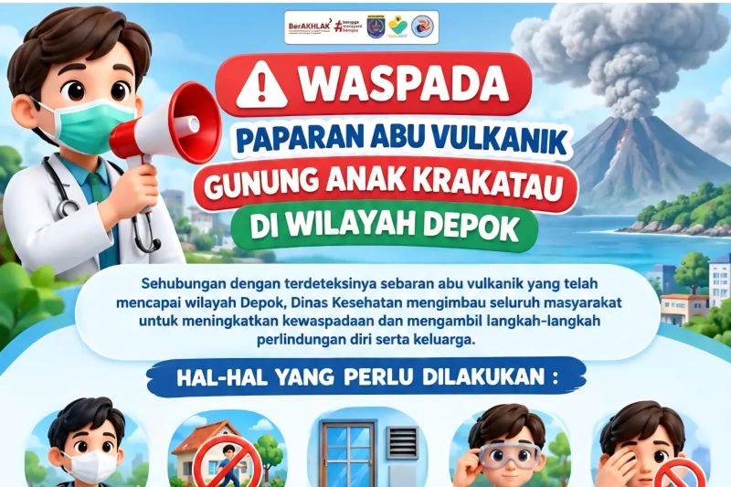 Dinkes Depok imbau warga lindungi diri dari paparan abu vulkanik